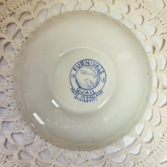 Antique Furnivals Saucer 5.5" 1913 Quail Blue RN684771 Made in England - Picture 6 of 7